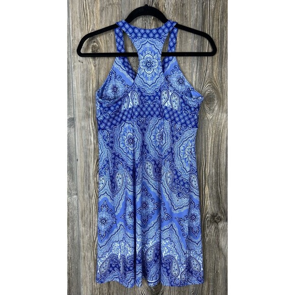 ZX Outdoor Lifestyle Dress Size S Athletic Dress V Neck Racerback Blue Paisley - Picture 3 of 14